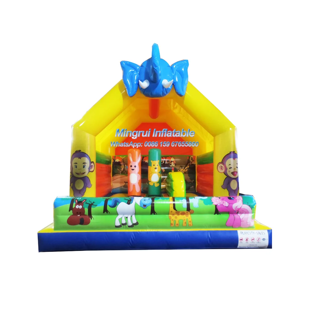 

Inflatable Blue Elephant Forest Bouncing House, Bouncer for Rental