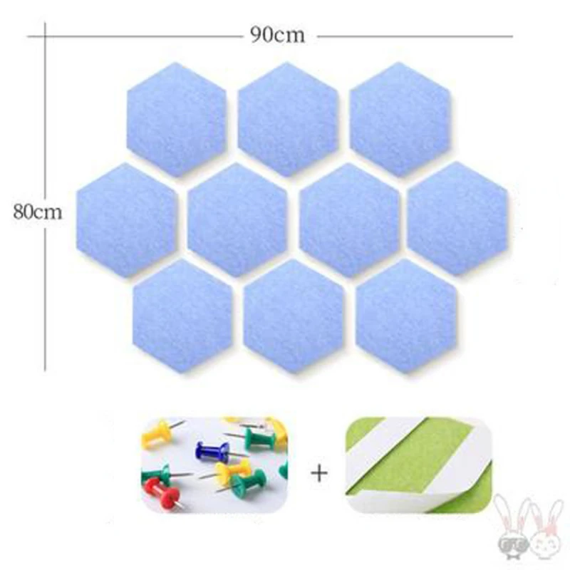 Creative Hexagonal Wall Stickers 10 Pieces Living Room Background Decoration Photo Show Shool Office Decor Artwork Display Board