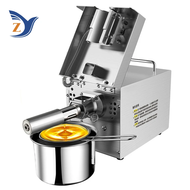 Oil Press Machine ZY-501 Home Commercial 600W Linseed Peanut Flaxseed Cold Squeezer Business Sesame Sunflower Seeds Extraction