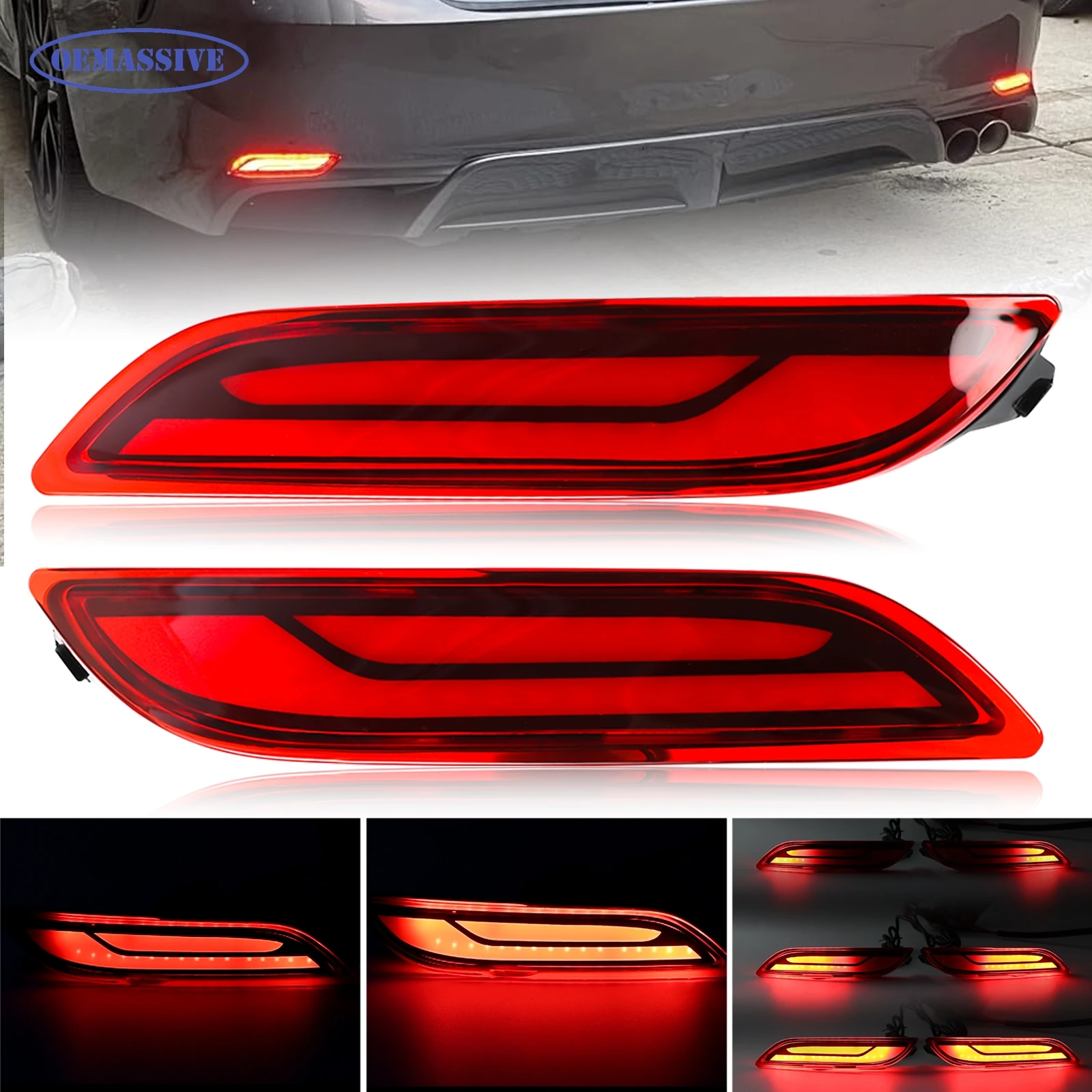

LED Bumper Reflector Lights For Toyota Camry 2018 2019 2020 2021 2022 2023 2025 Dynamic Turn Signal Rear Fog Tail Brake Lamp