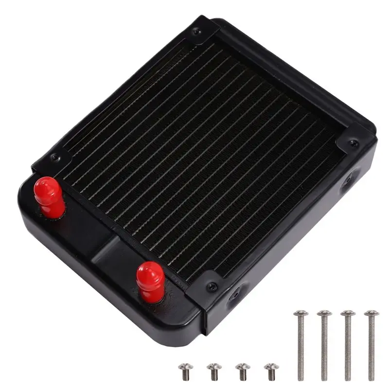 X64A-Aluminum Water Cooling Radiator 80Mm 18 Tube Straight-Mouth Water Outlet For PC CPU Heat Sink System