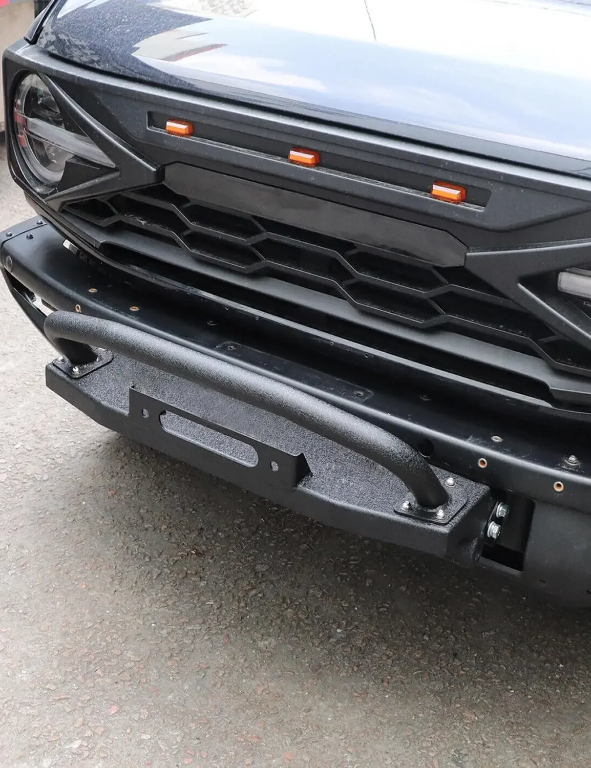 Picture 3: 2021-2023 Mustang Off-road Brush Guard Winch Mounting Plate (for Steel Modular Front Bumper Only)