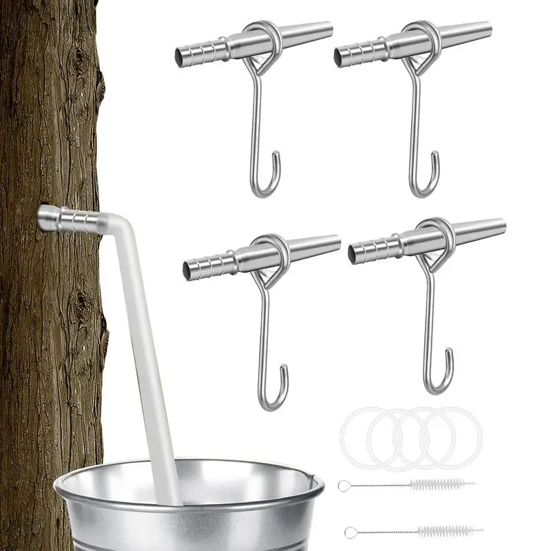 Maple Tree Tapping Set Stainless Steel Sturdy, Maple Sap Dropper Tap Set, Metal Maple Spiles Maple Tree Taps Spiles for Home