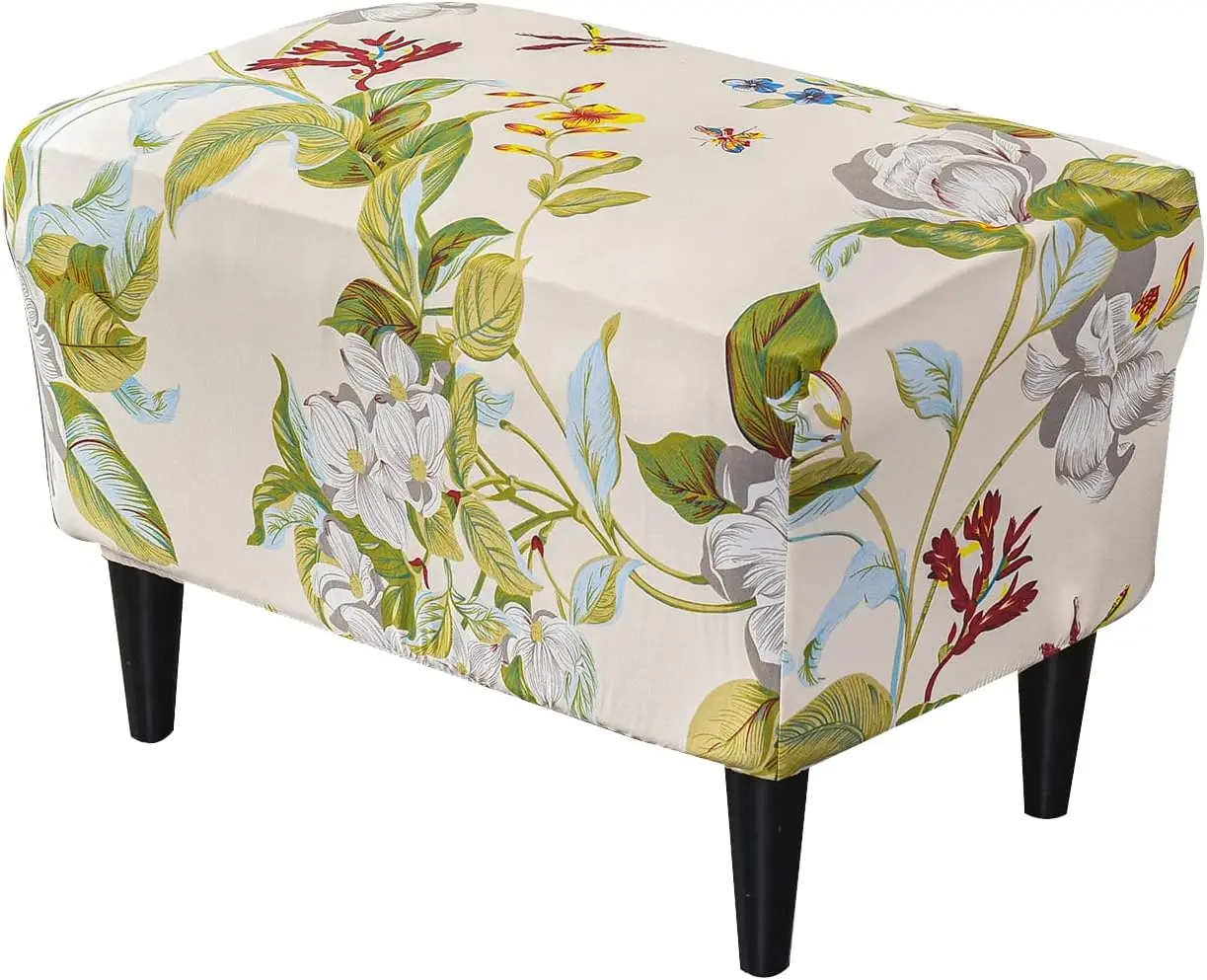 

Ottoman Chair Cover X-Large Ottoman Chair Slipcovers Printed Rec Storage Stool Cover Stretch Footstool Footrest Sofa Slipcovers