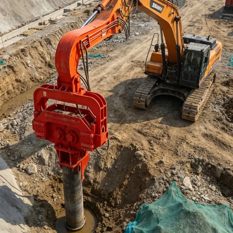 Customized Vibro Hammer Portable High Frequency Pile Hammer for Steel Pipe Piling Foundation Construction and Municipal Use