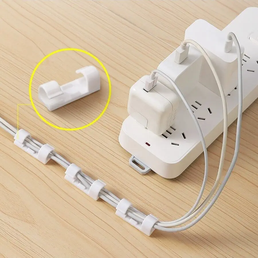 

20pcs Self Stick Wire Organizer Line Cable Buckle Clips Desktop ABS Wire Manager USB Charging Data Line Bobbin Winder