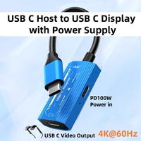 USB C to XREAL/VITURE One/RayNeo AR XR Smart Glasses 4K@60Hz Display Adapter with PD100W Charging for Switch Laptop Phone Game