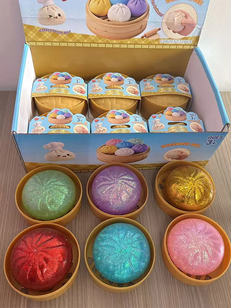 Dumpling Squishy Mystery Spielzeug: Stressabbau-Fidget-Spielzeug für Zuhause und Büro, Schreibtisch-Accessoires, Partygeschenk, Mystery Dumpling Squishy