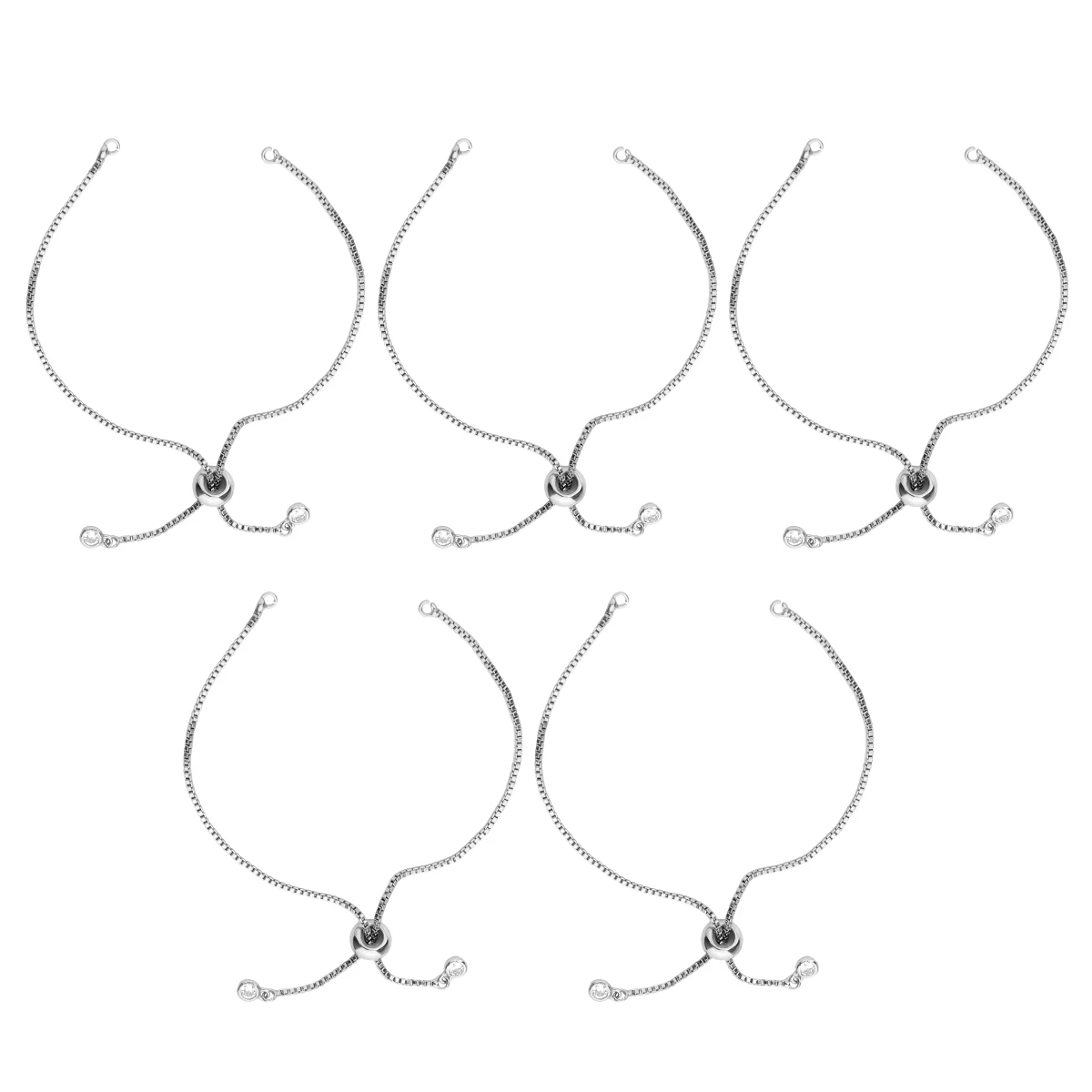 

5pcs Copper Bracelets Diy Jewelry Making Hand Chain Supply For Women Adjustable Slider Stopper Bracelet Accessories Chain Making