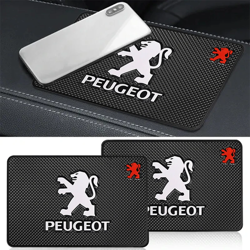 Car PVC Non-Slip Mat Dashboard Phone Anti Slip Pad For Peugeot 408 4008 308 3008 Rifter 5008 508 2008 208 301 RCZ 407 108 608