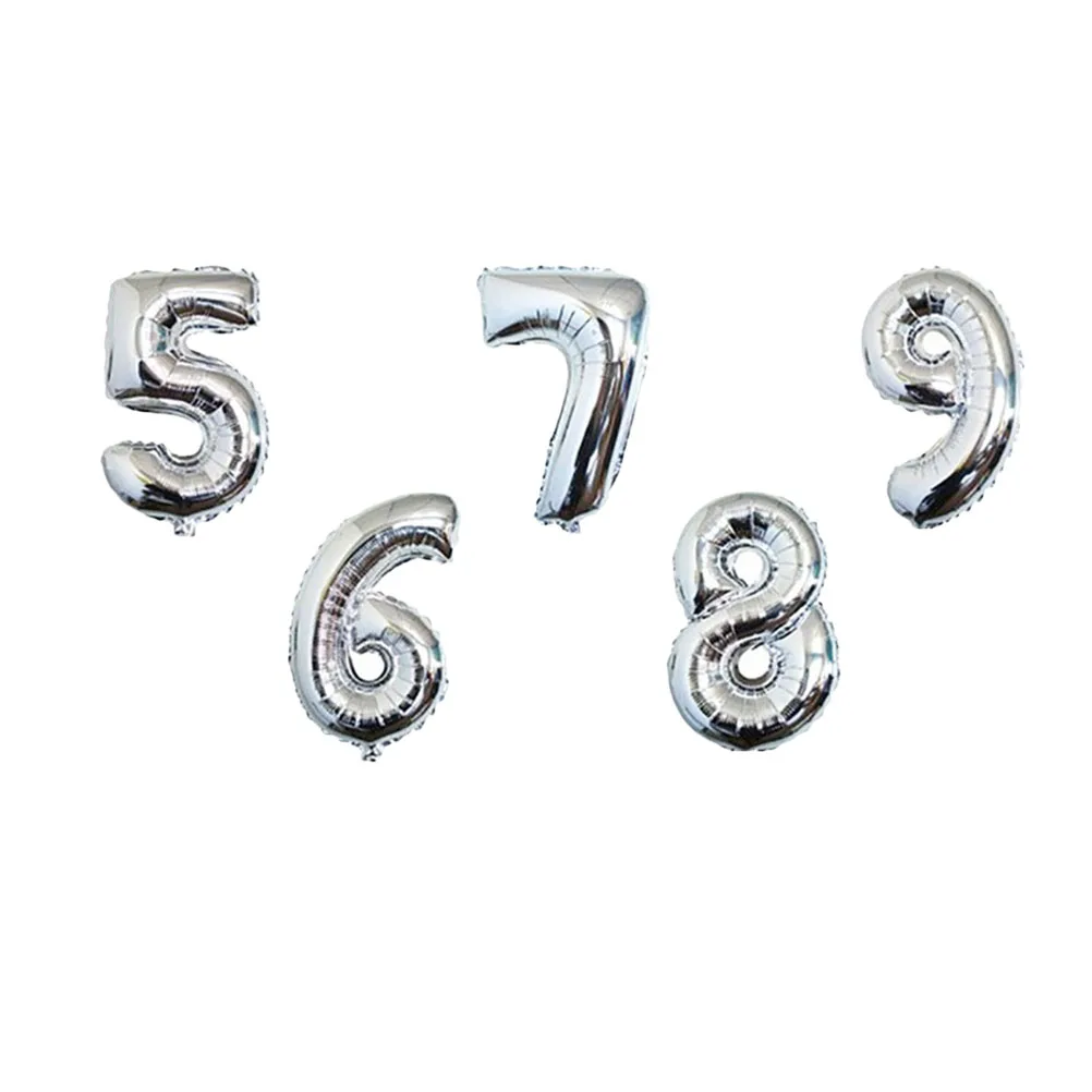 

10 Pcs Number Balloon Birthday Party Balloons Decorations Foil Aluminum Digital