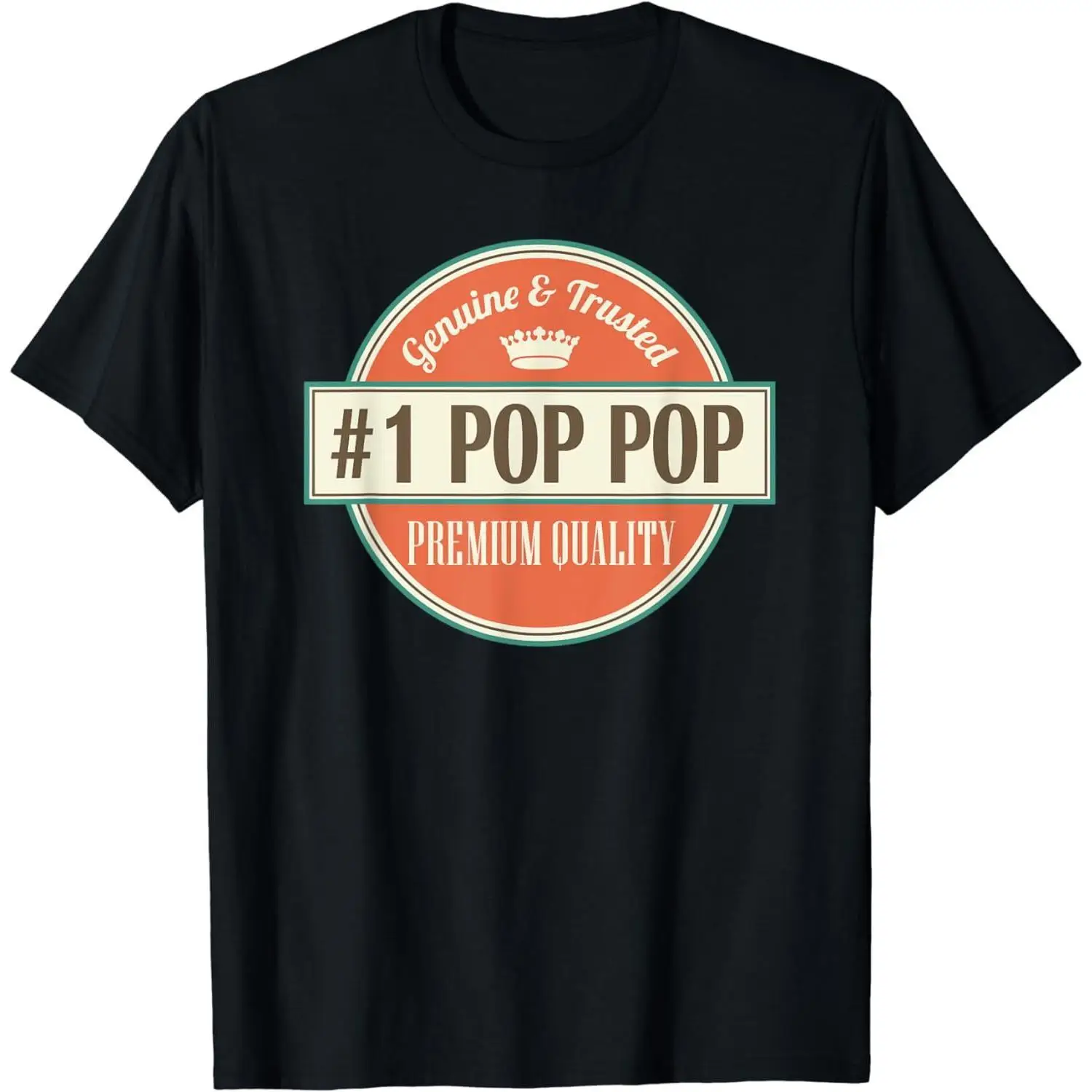 

#1 POP POP T Shirt Men Grandfather Gift Father's Day T-shirt Vintage Casual Tops Grandpa Birthday Present
