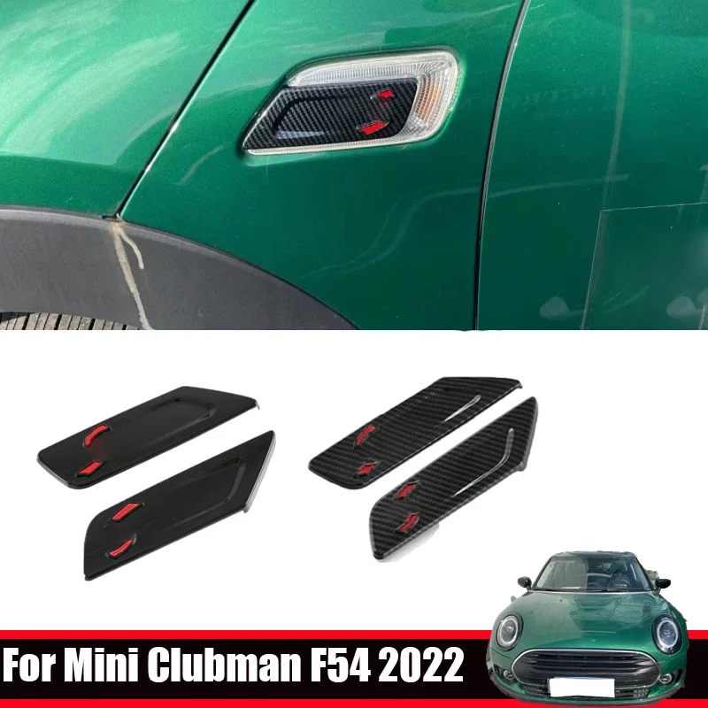 

For BMW Mini COOPERS Clubman F54 2022 ABS black Carbon Fiber Car Air Flow Vent Fender Trim Badge Decoration Accessories