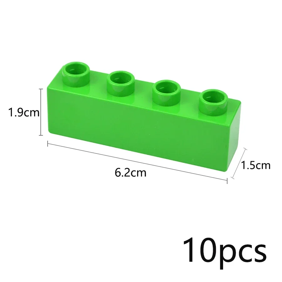 Big Size Thick Building Block 1x4 Dots Large Bricks Assembly Accessories Enlighten Bulk Toys Compatible Duploe For Children Kids