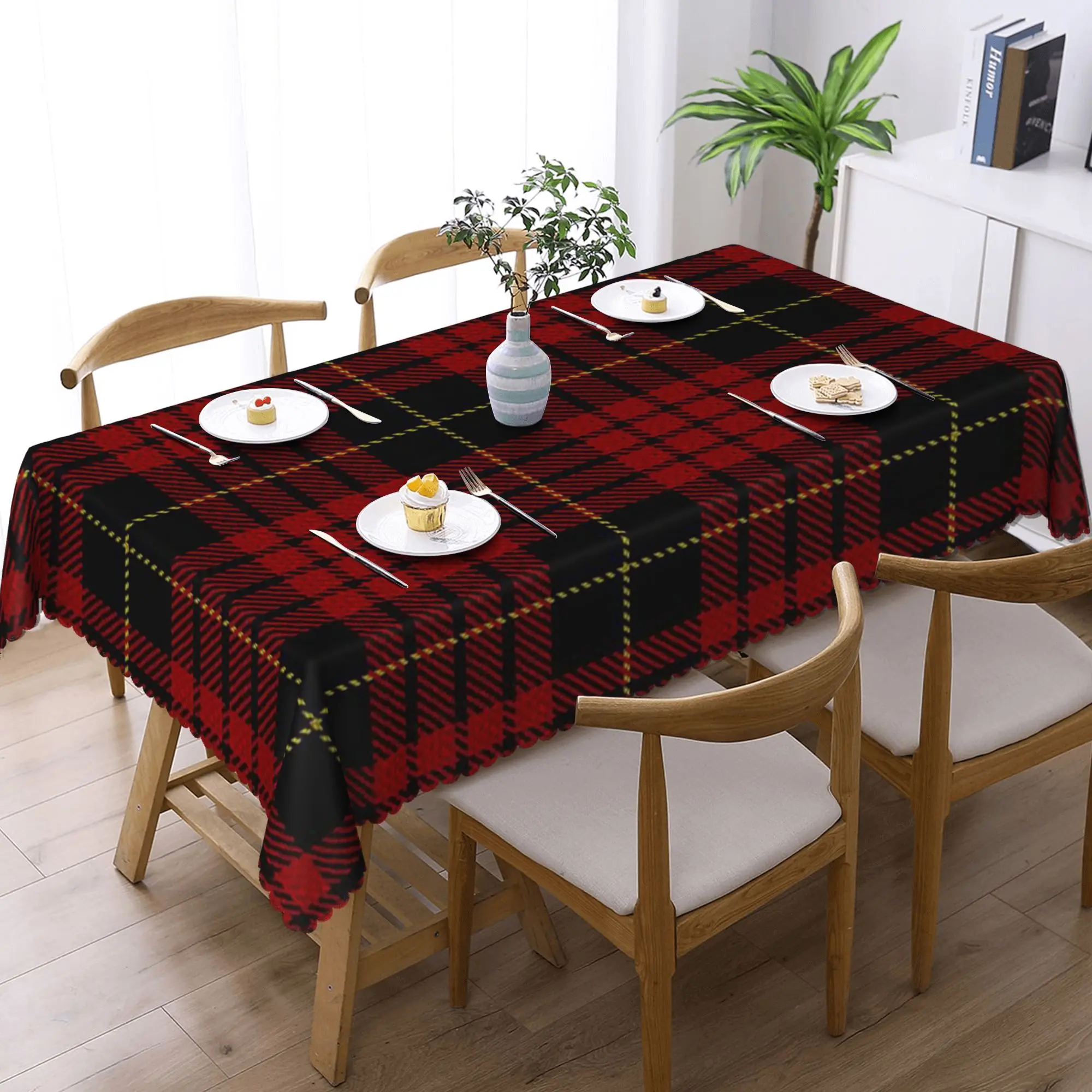 

Custom Classic Scottish Clan Tartan Plaid Rectangular Tablecloth Oilproof Table Cover for Festival Party Decorations Table Cloth