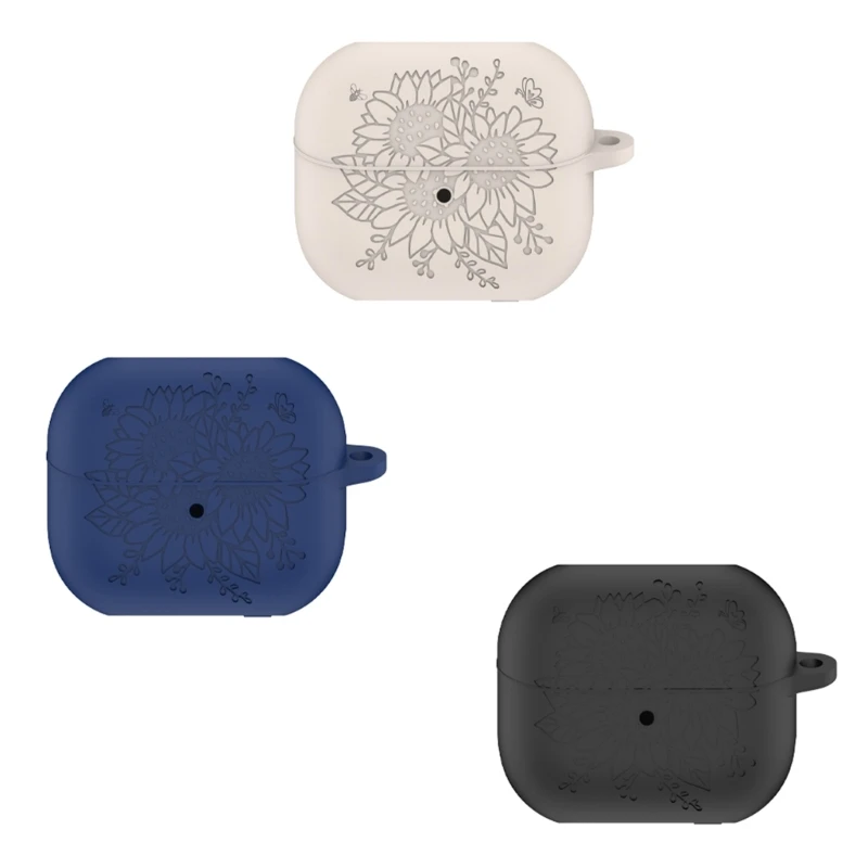 Capa protetora silicone flexível para botões 3, fone ouvido sem fio, à prova choque, uso diário, dropship