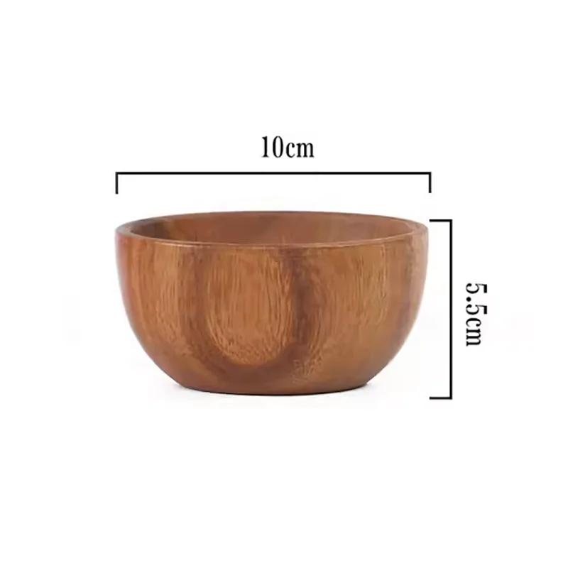 Acacia wooden soup bowl Fruit Wooden Household Kitchen Bowl Cutlery Basin Fruit Bowl Salad Bowl Storage woodbowl