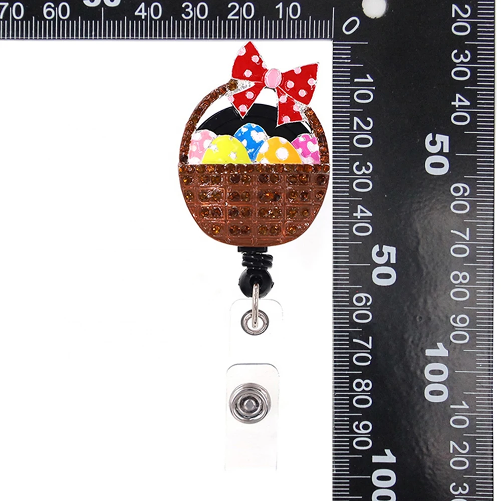 New Arrival Mix Easter Egg Bunny Festival Alloy Rhinestone Retractable Nurse Badge Reel Holder ID Name Card Nurse Accessories