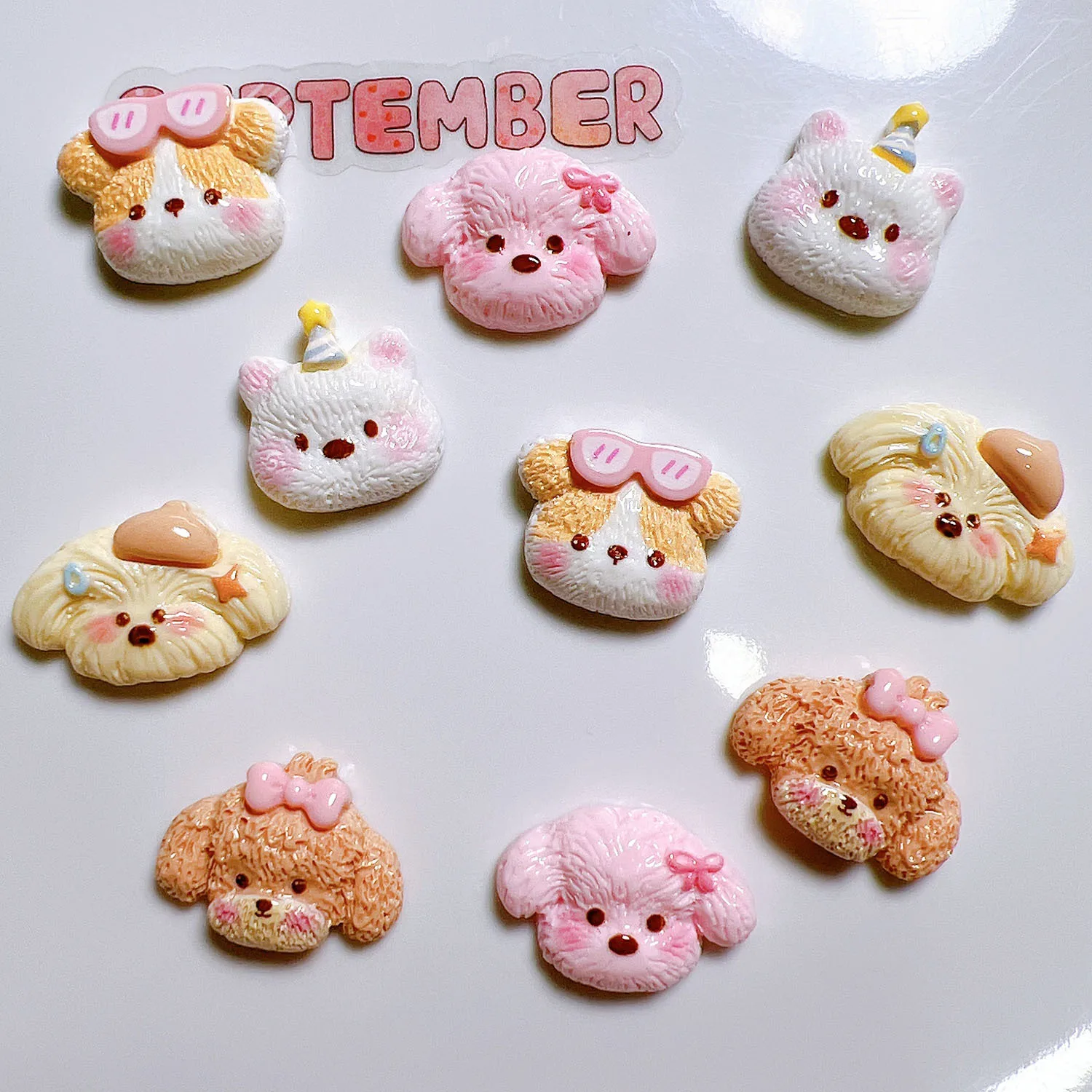 

100pcs Kawaii Resin Miniature Dog Flatback DIY for Phone Case Hairpin Keychain Earrings Pendant Scrapbook Dollhouse Accessories