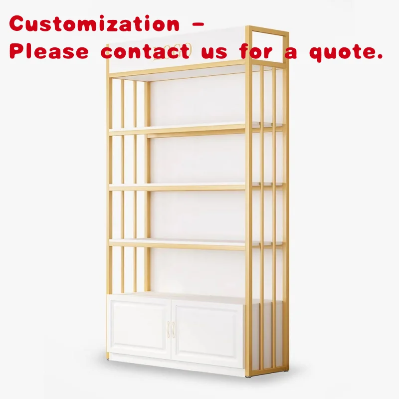 

custom.Modern Illuminated Commercial Display Cabinet Metal Storage Rack Wooden Shelf Nail Art Cosmetics Beauty Salon and Bab