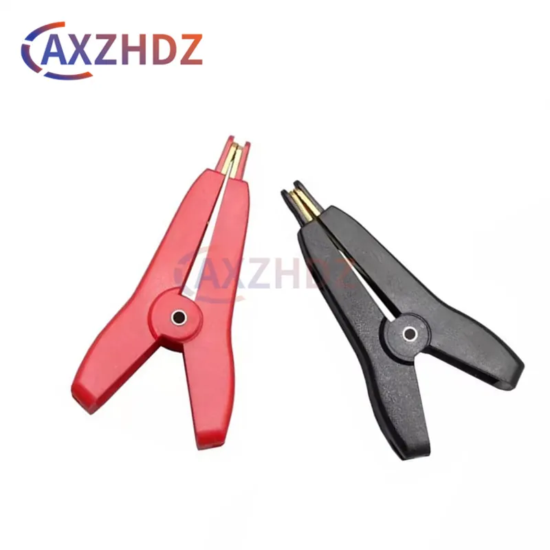 1PCS Insulated 5A Flat Crocodile Clip  53mm LCR Kelvin Copper Brass Alligator Clamp Cable Battery Metal Test Clips
