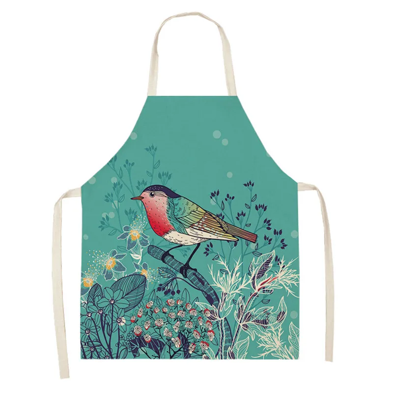 Bird print barista goods for home kitchen aprons for women Women kitchen apron master apron Apron for kitchen baking accessories