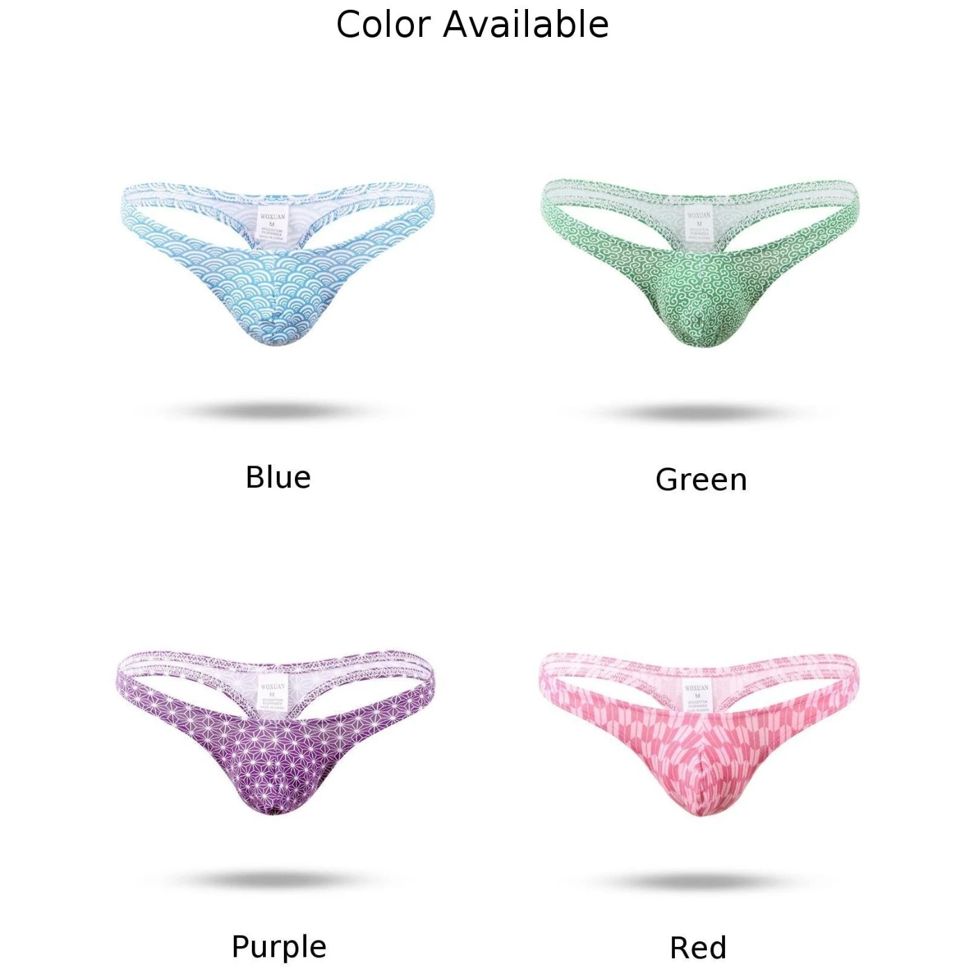 Men Cotton Underwear Sexy Convex Pouch Briefs Low Waist Bulge Pouch Panties Thongs Comfortable Soft T-Back G-String