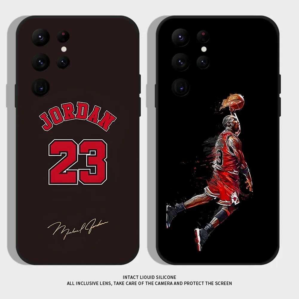 

M-MichaelS No-23 Basketball Phone Case For Samsung S25,S24 Ultra,S20,S30 plus,S22 plus,S23,S30 ultra 5G J-Jordan Silicone Cover