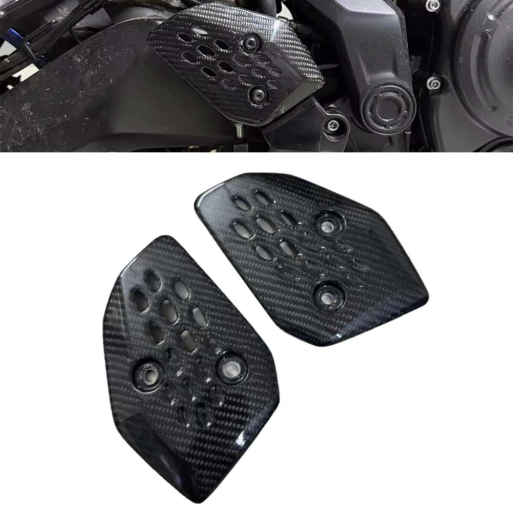 

Для Yamaha MT-07 2025 100% углеродное волокно, подставка для ног мотоцикла, защита пятки, задняя часть, подставка для ног, защита для колышков, аксессуар