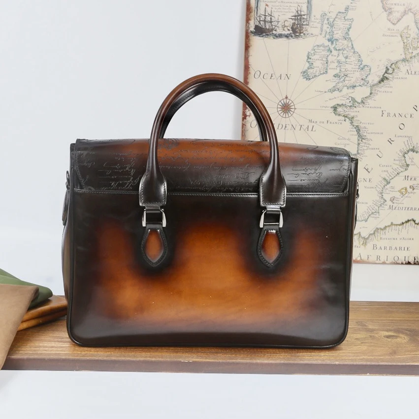 DIMY 2025 New Men's Handbag Crossbody Briefcase Leather Business Bag for Men