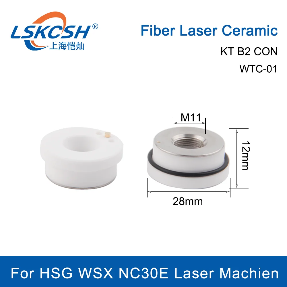 10Pcs/Lot WTC-01 KT B2 CON Laser Ceramic Ring Parts For Fiber Cutting Machine HSG WTC01 NC30E Laser Ceramic WSX