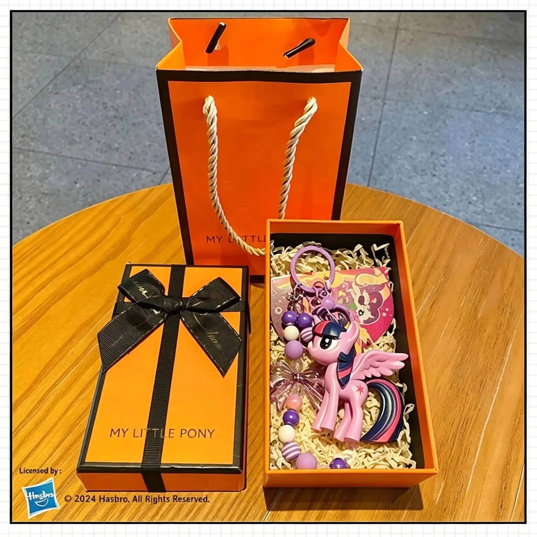 Hasbro 정품 마이 리틀 포니 비즈 키체인 체인 만화 모피 플러시 가방 걸이 이상적인 절묘한 생일 크리스마스 선물