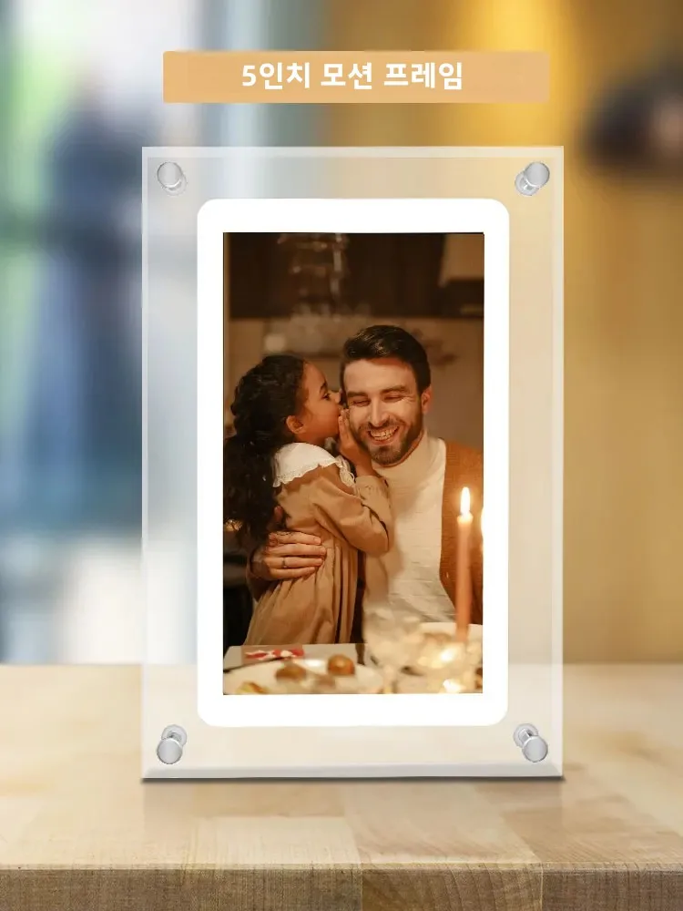 Cut Gift Acrylic Digitial Photo Frame video frame 5 inch IPS Screen 1000amh Battery 4G Memory support video picture play