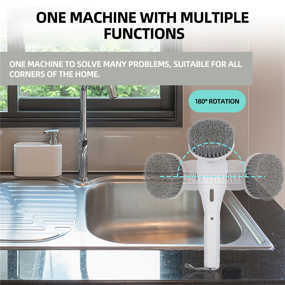 2025 Nuova spazzola per pulizia wireless elettrica domestica Lavapavimenti rotante per pavimenti Bagno Cucina Gadget utili