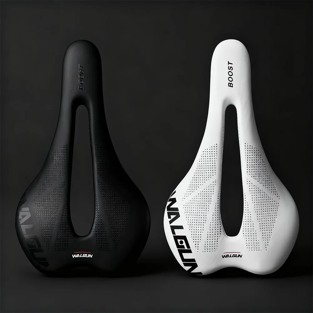 

WALGUN Bicycle Saddles MTB Men Women Road Mountain Bike Saddle Plastic 250×148mm Hollow Comfortable Soft Cycling Seat Parts