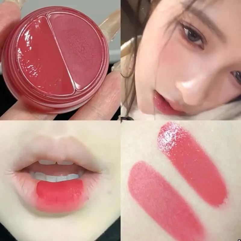 Enlatado lama labial blush creme rosto blush hidratante sombreamento batom bochecha matiz duradouro lipgloss maquiagem original blush paleta
