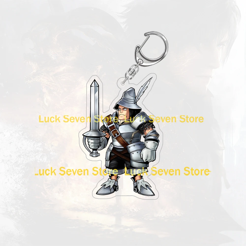Anime Final Fantasy Game Acrylic Keychain Q Chibi Gladiolus Vincent Fran Y'shtola Tidus Yuna Bag Pendant Key Ring Cosplay Gift