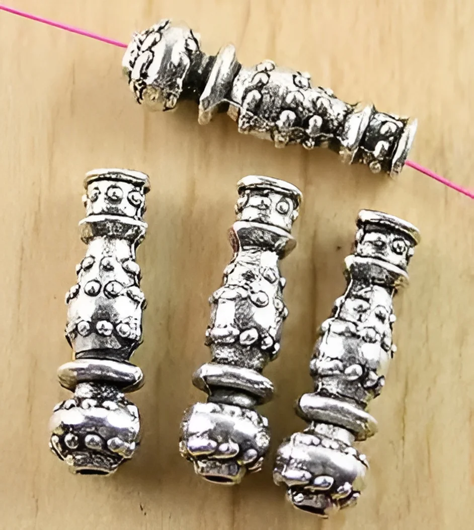 

20pcs 22x7mm hole2.4mm alloy spacer beads tibetan silver vase design accessories for jewelry findings HWH0330