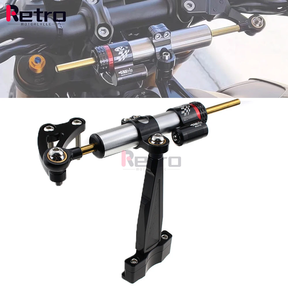 Amortisseur de direction de stabilisateur réglable avec support, accessoires de moto CNC pour HONDA CB650F CB650 F 2015 – 2019