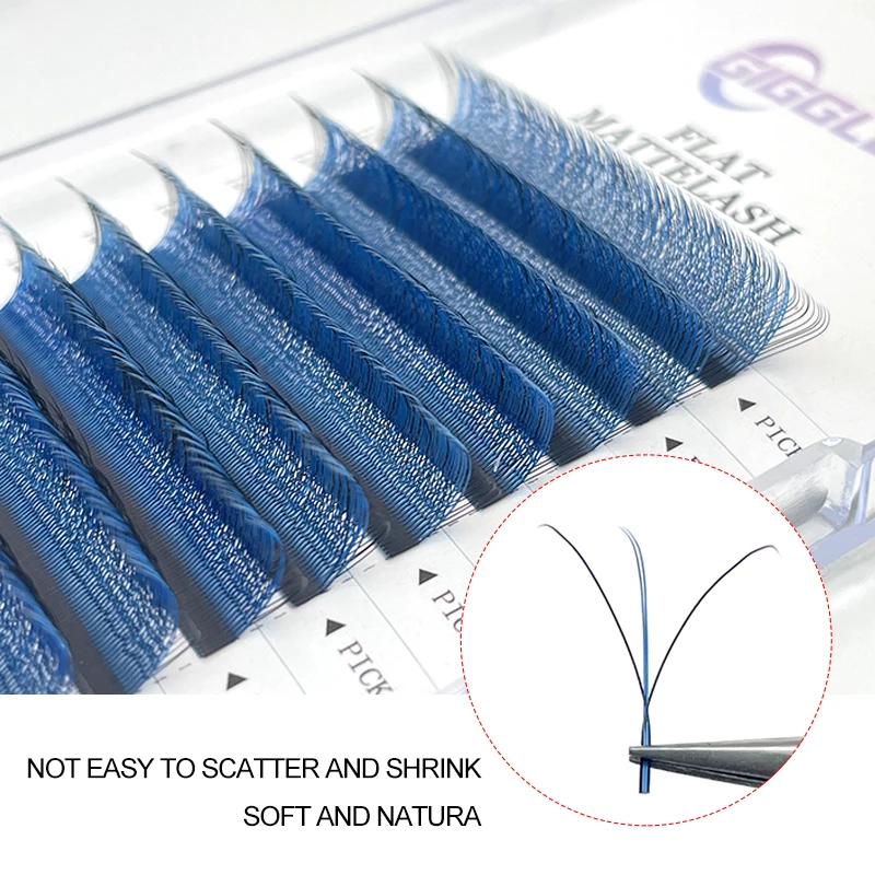 Eyelash Extensions, W Shape, 3D Blue-Core, Premade Volume Fans, W Style Lashes, Faux Mink, Soft, Easy Faning, Colored Lashes