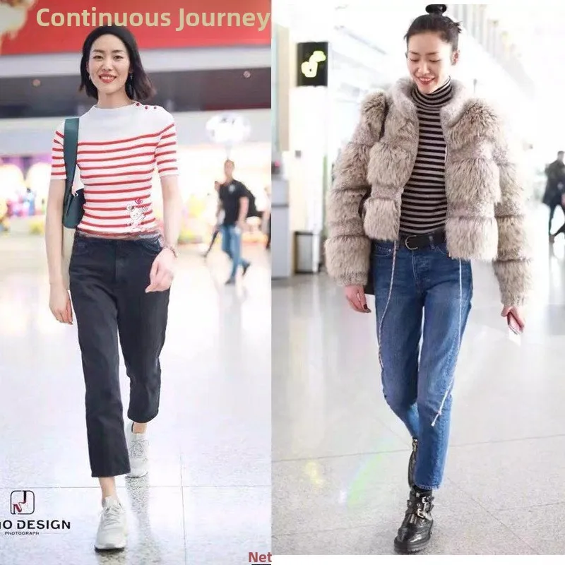 

High Waist Straight Leg Nine Inch Jeans Women's Deep ey AG002 Deep Blue AG003 Spring Summer New Sle Cotton Denim Pants