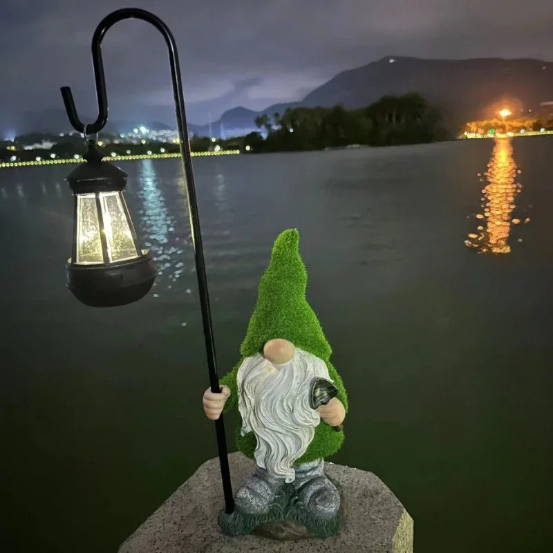 Garden Sculptures & Garden Gnomes Statue with Solar Lights - Outdoor Garden Decor - Unique Funny Gnomes for Patio Yard Law Porch