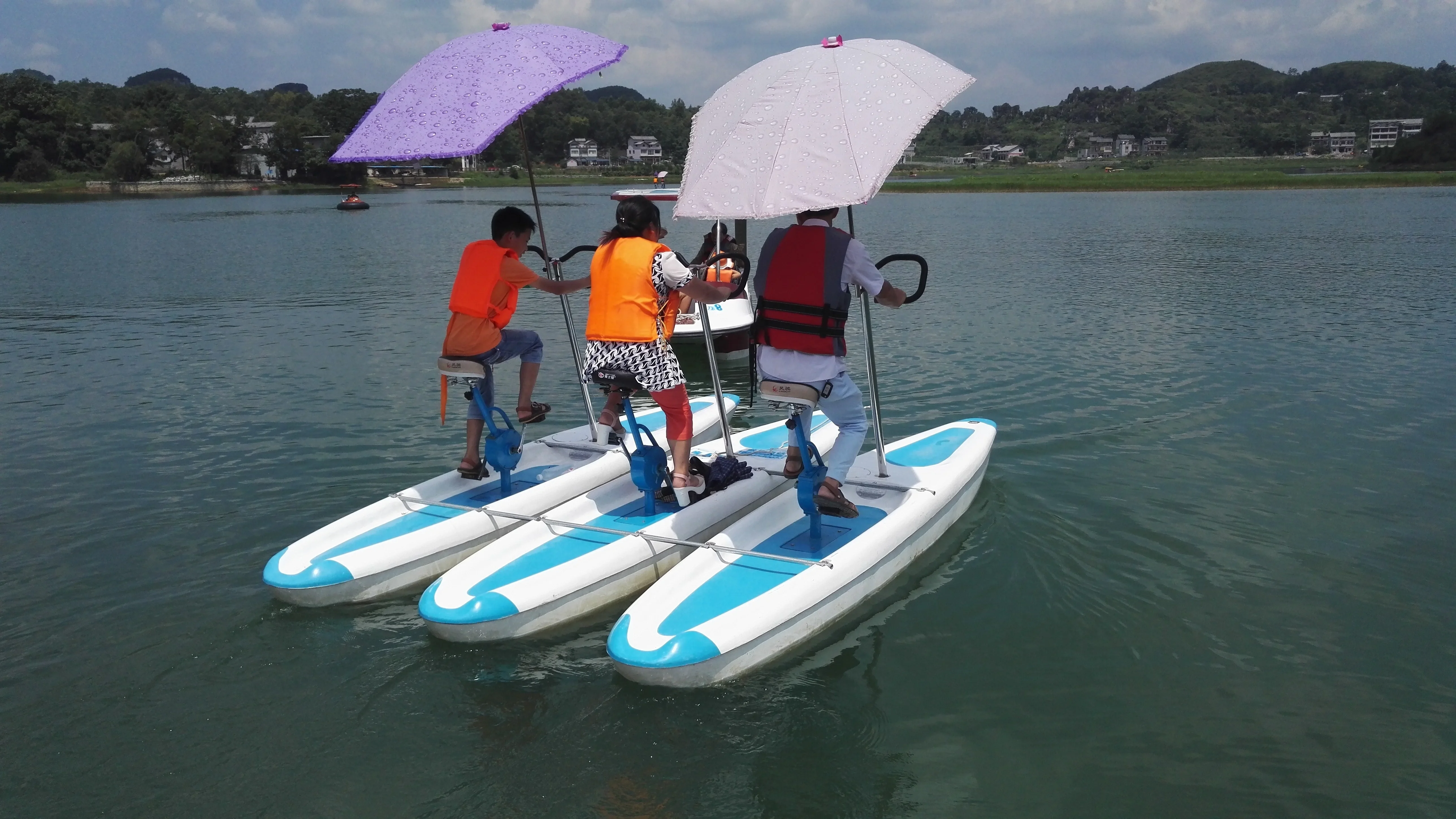 water Bike  Best sales quality of sport games with FRP materials Water bicycle for water park sports equipment