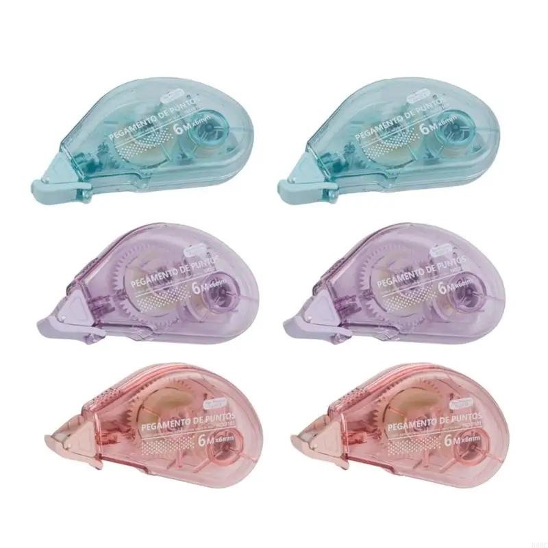 6PCS Băng dính có thể định vị lại Runner 6MMX6M Con lăn kết dính cho thẻ lưu trữ thủ công Làm cho con lăn dính rõ ràng 896C