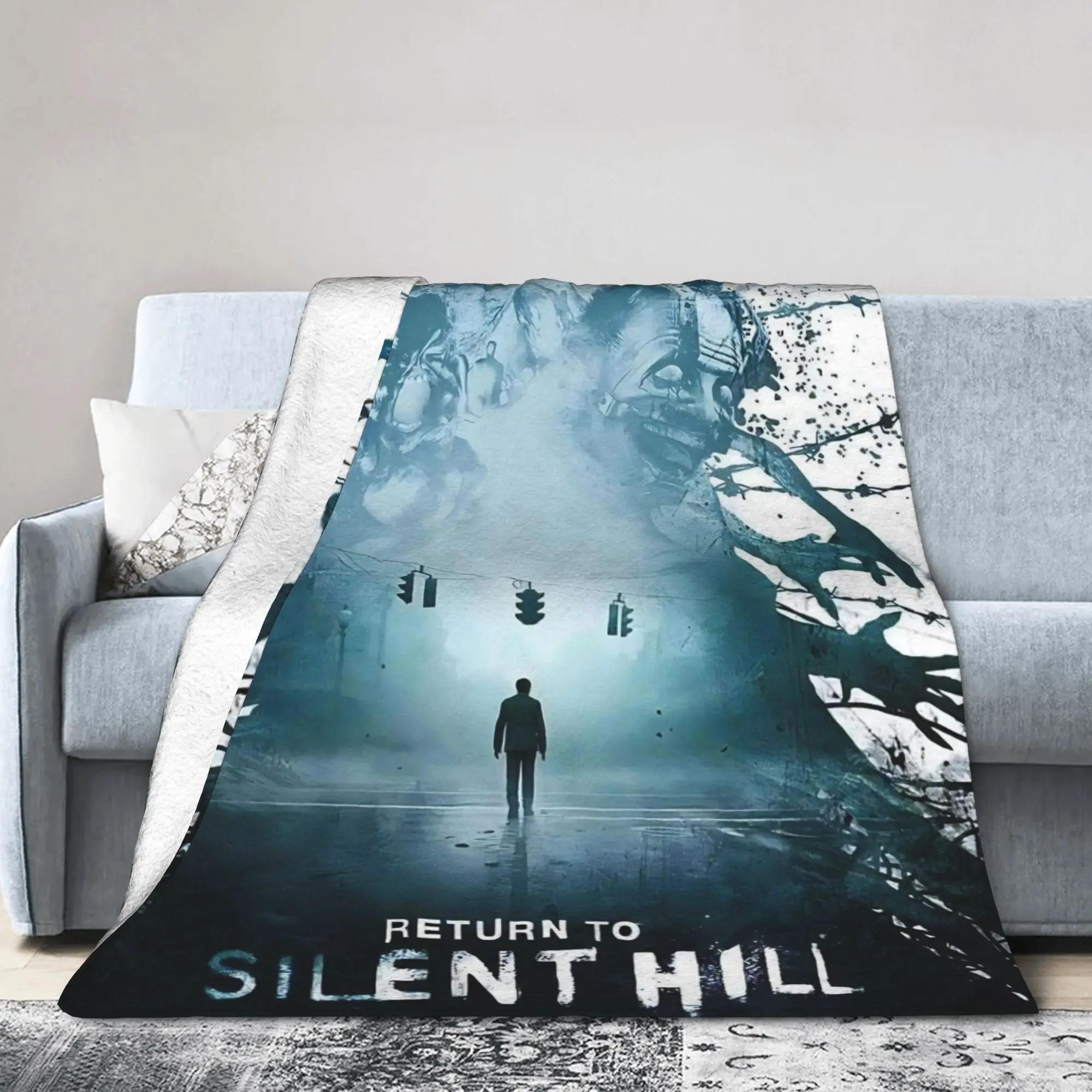 العودة إلى فيلم سايلنت هيل 2026 بطانية متعددة الأحجام بطانيات رمي فائقة النعومة ودافئة للأريكة والسرير