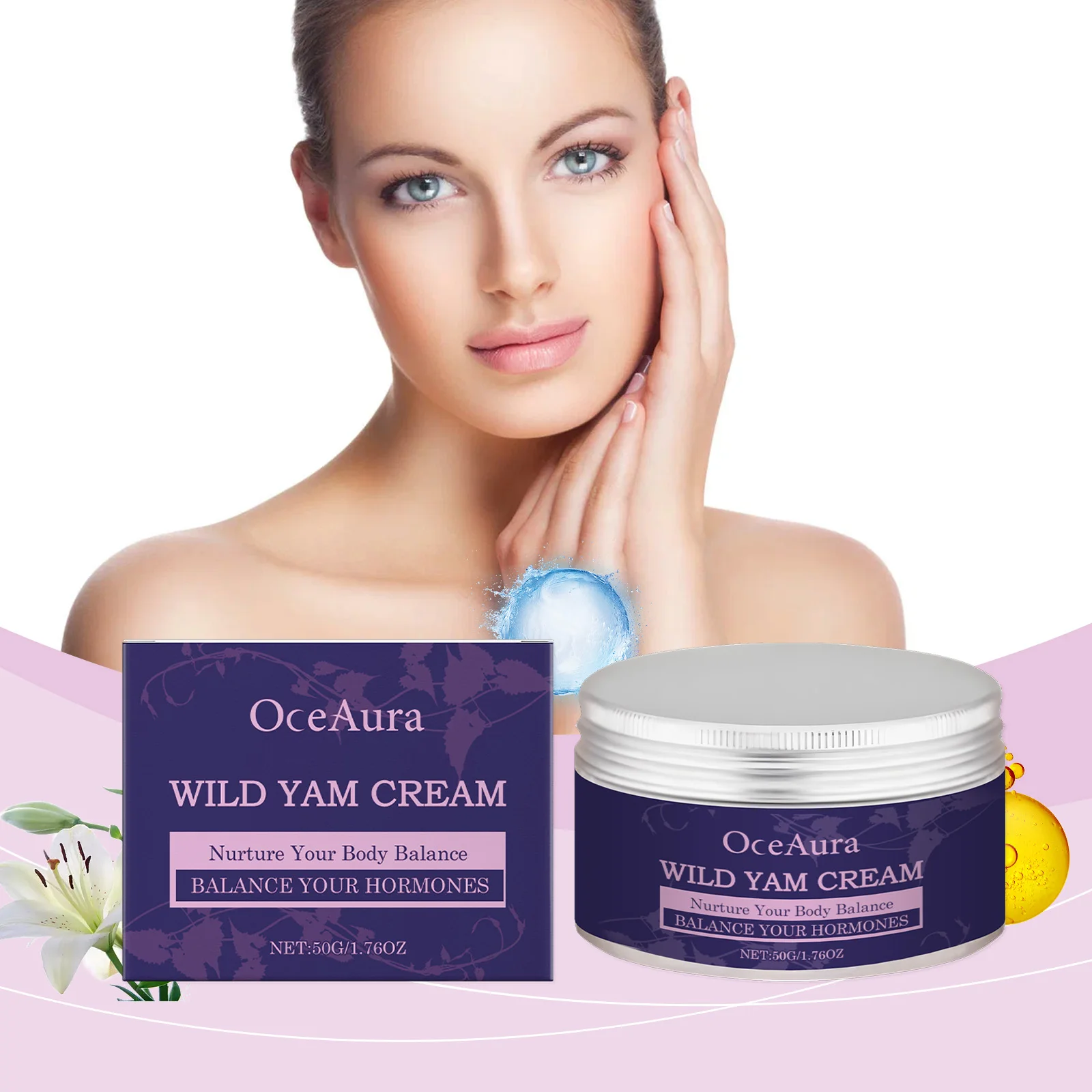 야생 참마 크림 - 여성의 천연 호르몬 균형 - 식물성 에스트로겐이 풍부한 포뮬러 - 갱년기 증상 완화 및 여성 건강 지원