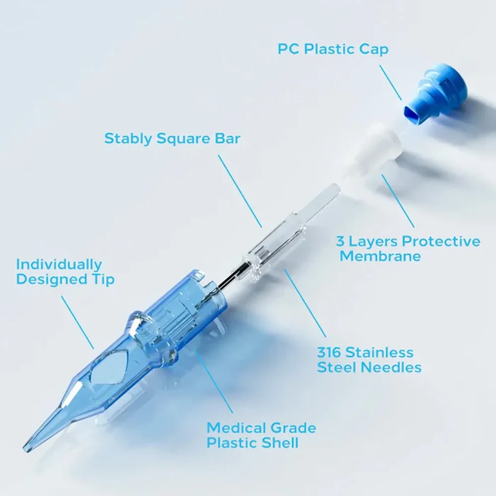 10 Uds EMALLA ELIOT agujas de cartucho de tatuaje agujas de tatuaje esterilizadas desechables RL revestimiento redondo para máquina de tatuaje de cartucho