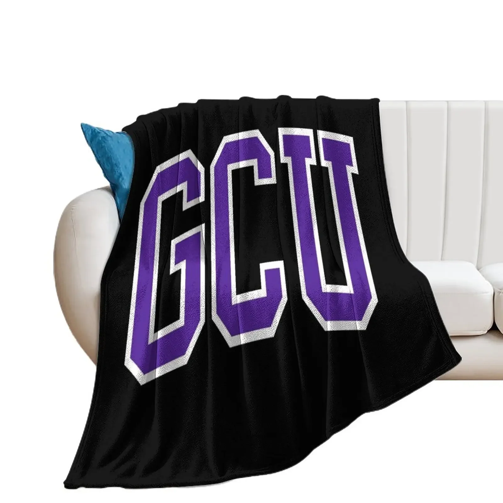 

gcu- college font curved Throw Blanket blankets and throws Picnic Beautifuls Bed covers Blankets