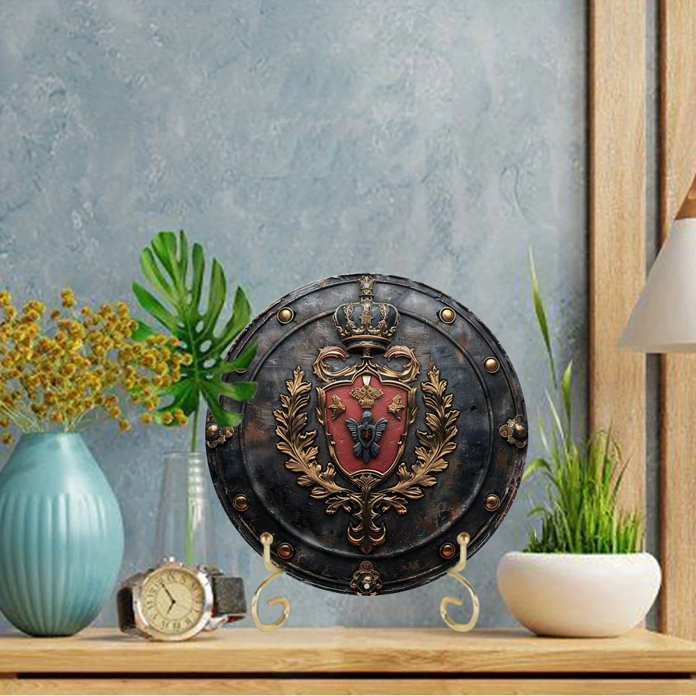 Royal Knight Round Aluminum Wall Art, Durable & Easy-To-Clean Metal Sign for Home, Office, Bar Decor, Perfect Gift for Soldiers