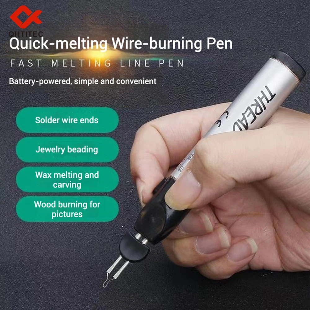 

Burning Line Pen For Burner Battery Operated Trim Burn And Melt Thread Tool Electric Soldering Iron Fast Welding Crayon